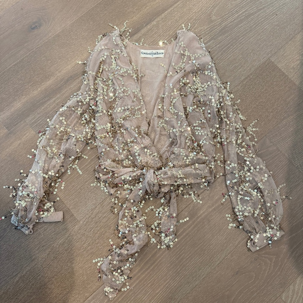 Sparkle Top with tie in front